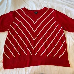 Liz Claiborne - 5XL Red & White Striped Sweater